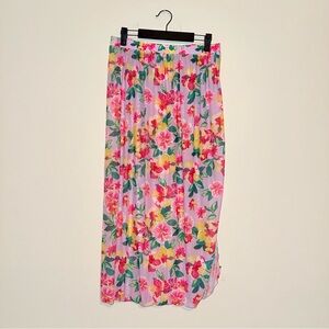 Vibrant Floral Maxi Skirt Beach Cover-up